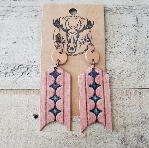 Handmade Jewelry - Handmade Western wood earrings